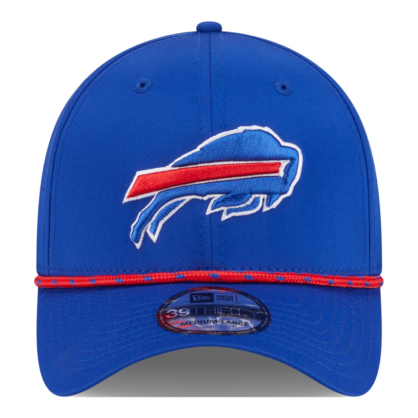 Buffalo Bills New Era 39THIRTY Perf Rope Hat In Blue - Front View