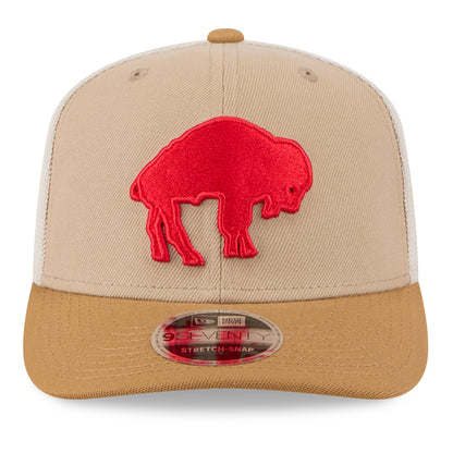 Buffalo Bills New Era 9SEVENTY Classic Logo Hat In Tan - Front View