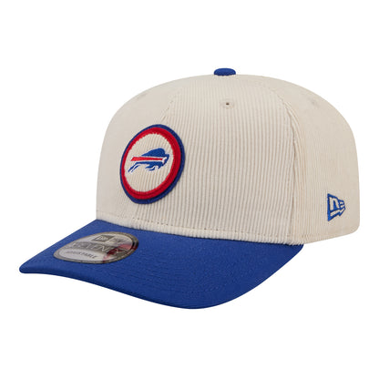 Buffalo Bills New Era 9SEVENTY Loyal Circle Hat In Tan & Blue - Angled Left Side View