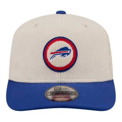 Buffalo Bills New Era 9SEVENTY Loyal Circle Hat In Tan & Blue - Front View