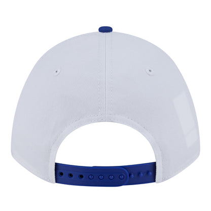 Buffalo Bills New Era 9FORTY Classic Helmet Icon Hat In White, Red & Blue - Back View