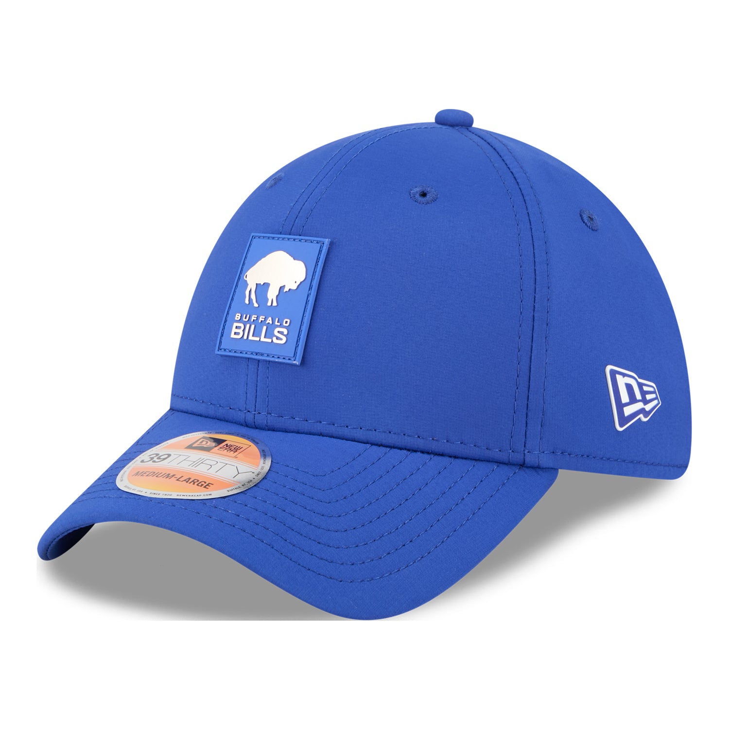 New Era 39THIRTY Bills Classic Sideline Hat In Blue - Front Left View
