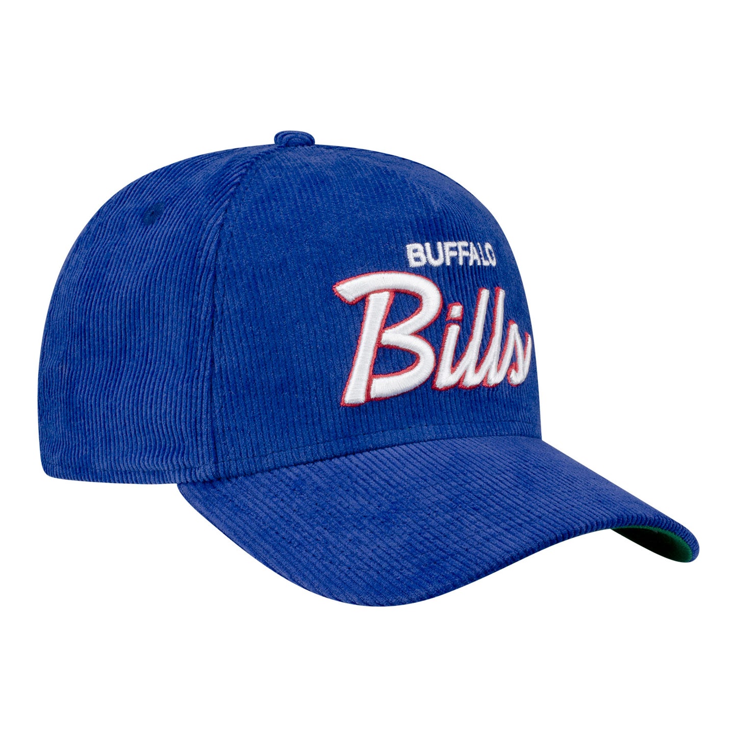 Buffalo Bills New Era 9FORTY Cord Script Hat - Blue - Front Right View