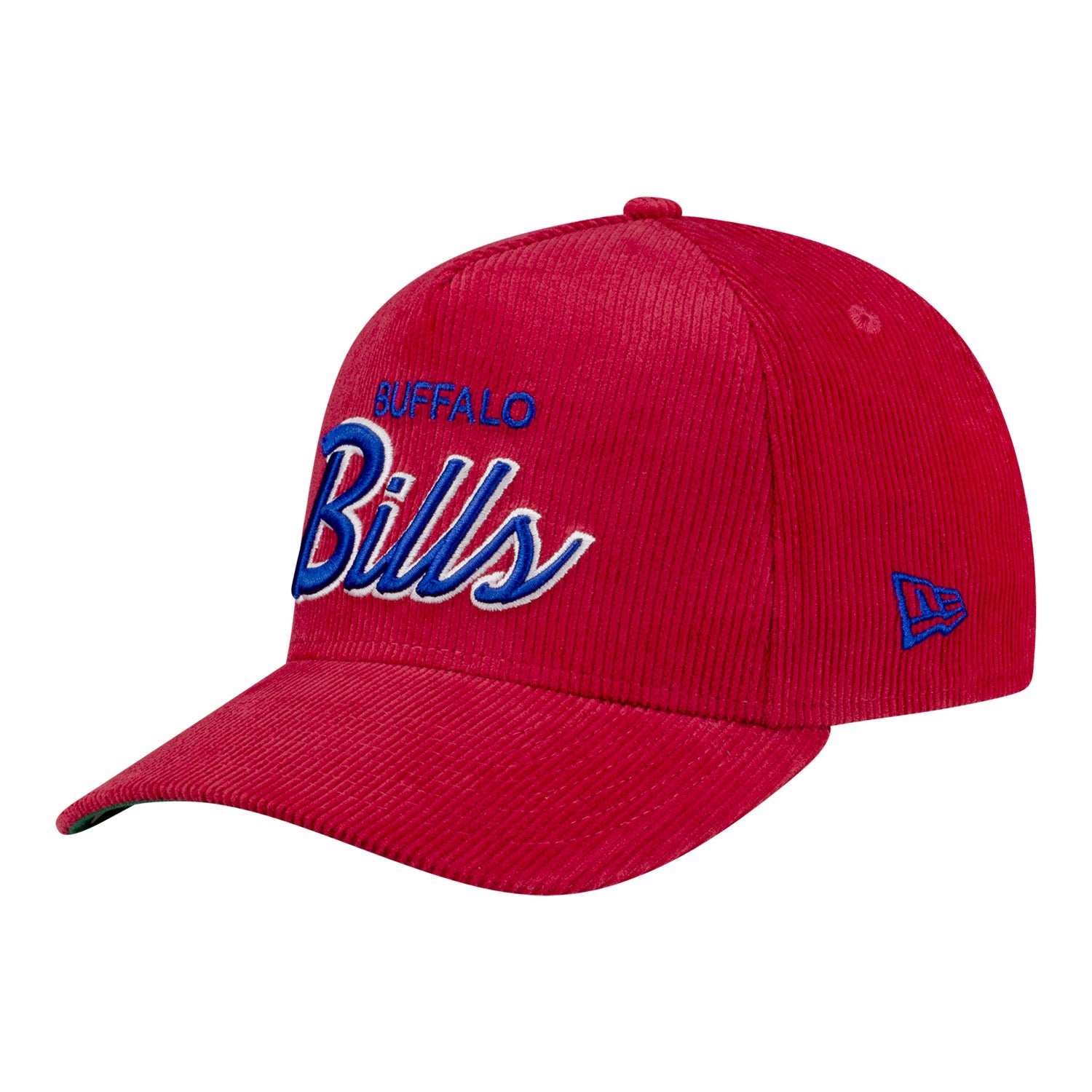 Buffalo Bills New Era 9FORTY Cord Script Hat - Red - Front Left View