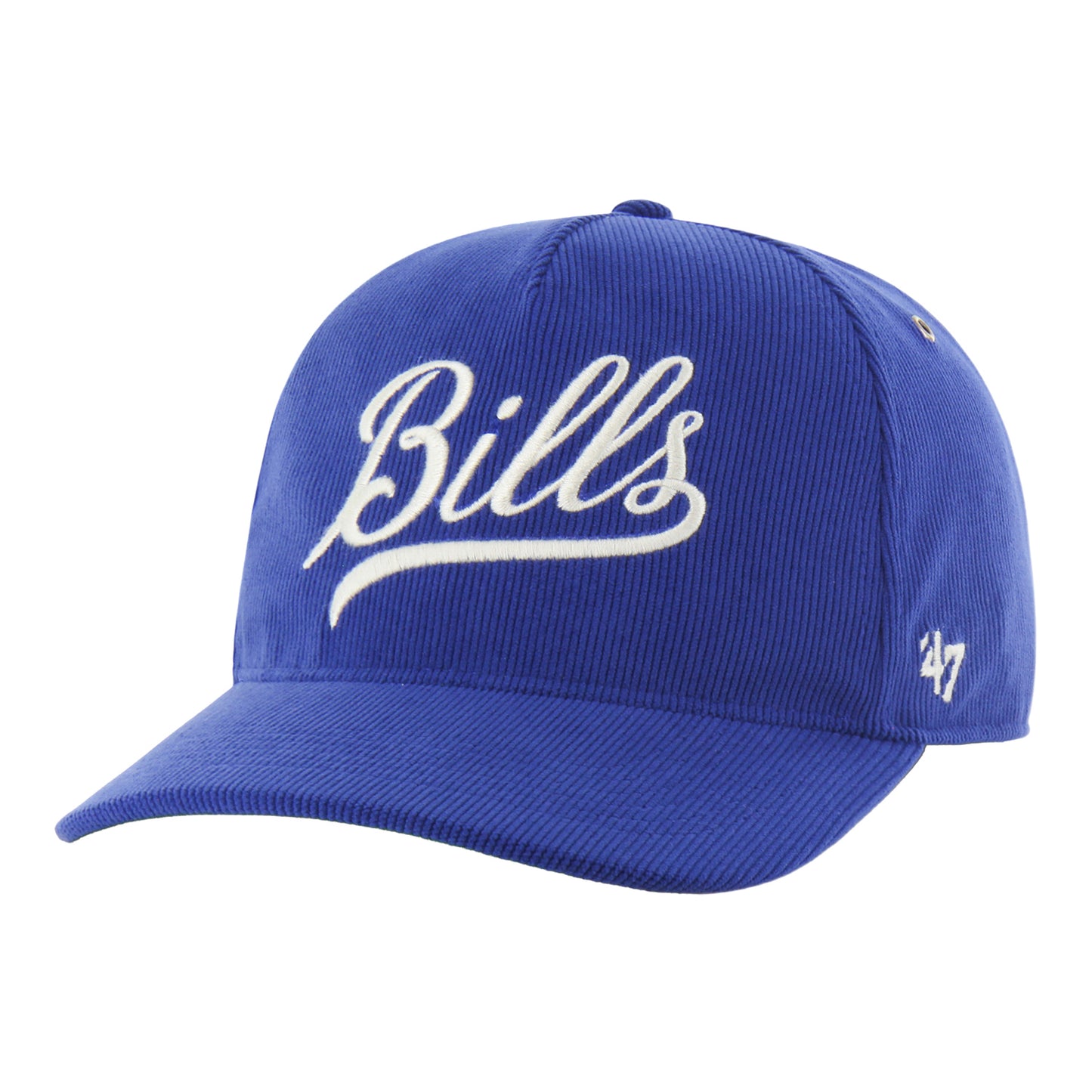 '47 Brand Buffalo Bills Golden Age Corduroy Hitch Hat In Blue & White - Angled Left Side View