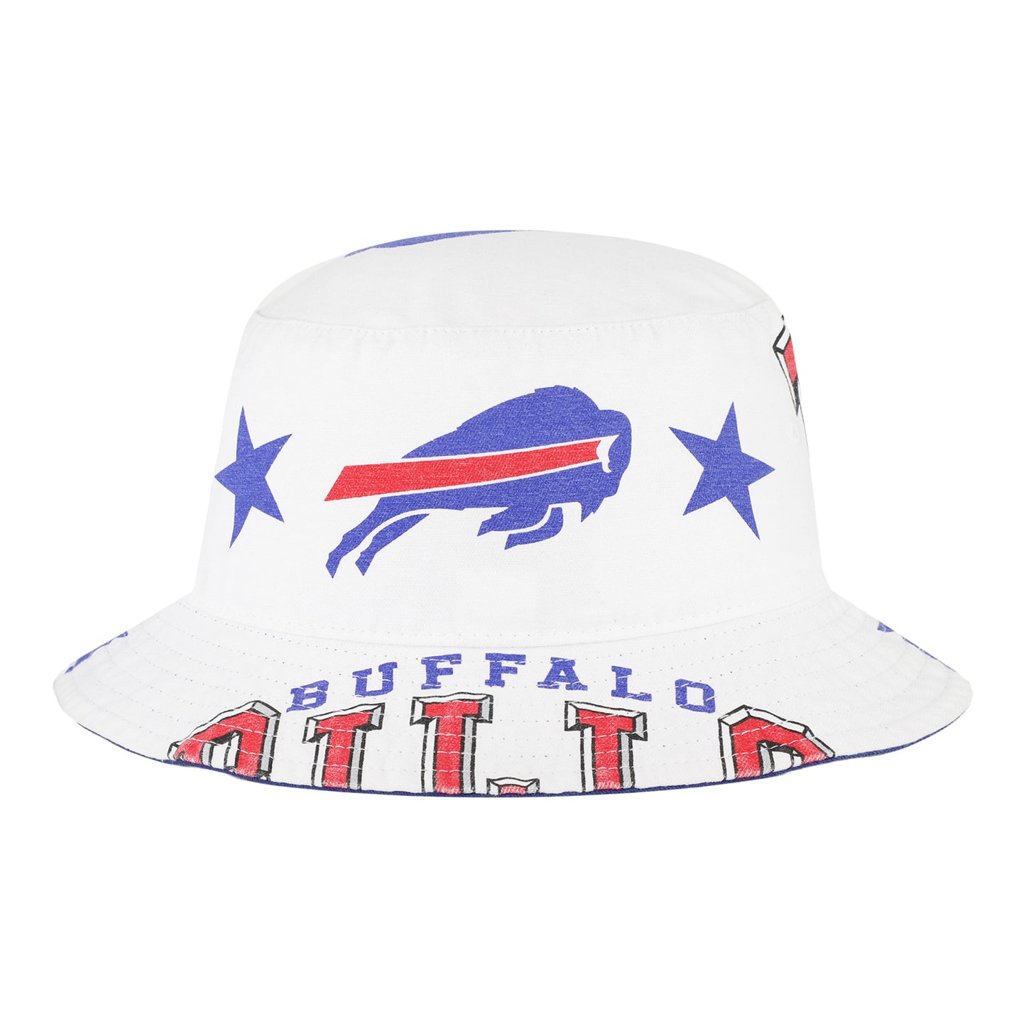 Buffalo Bills '47 Brand Energize Star Bucket Hat In White - Front View