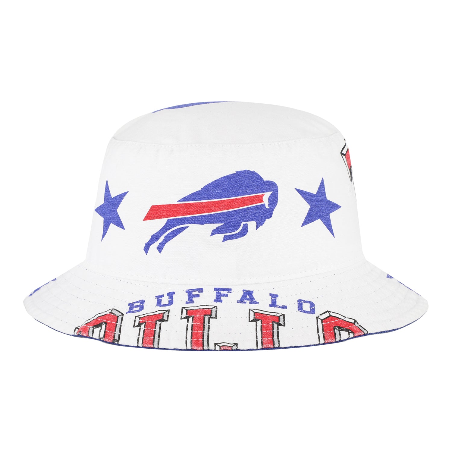 Buffalo Bills '47 Brand Energize Star Bucket Hat In White - Front View