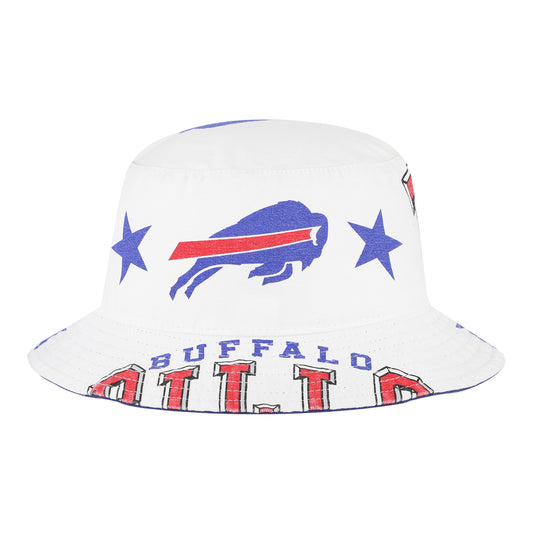 Buffalo Bills '47 Brand Energize Star Bucket Hat In White - Front View