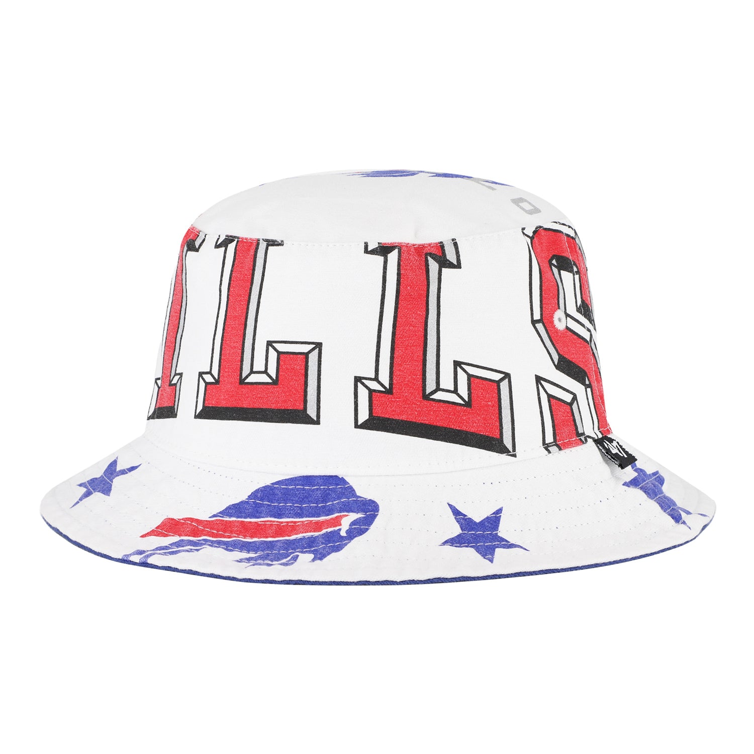 Buffalo Bills '47 Brand Energize Star Bucket Hat In White - Back View