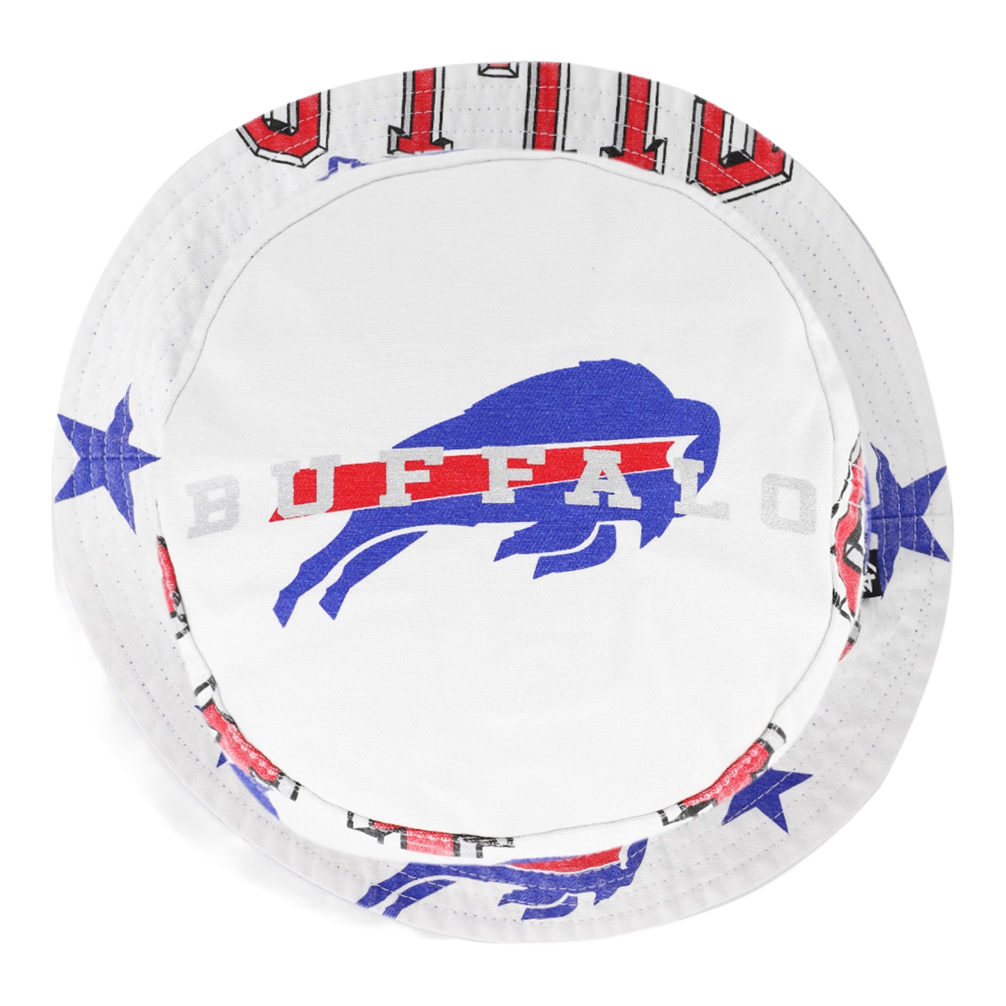 Buffalo Bills '47 Brand Energize Star Bucket Hat In White - Above View