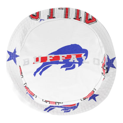 Buffalo Bills '47 Brand Energize Star Bucket Hat In White - Above View