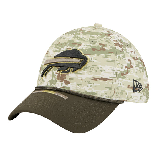 Bills New Era 2025 Salute to Service 39THIRTY Flex Hat In Camouflage - Angled Left Side View