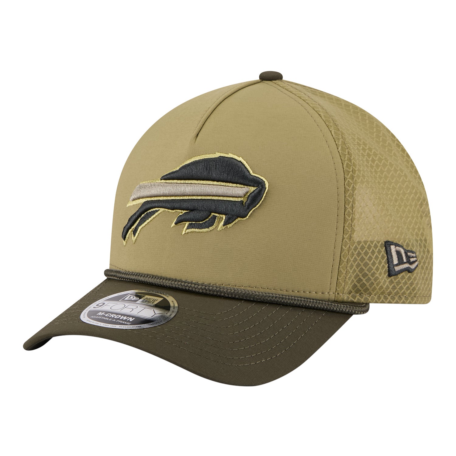 Bills New Era 2025 Salute to Service 9FORTY Adjustable Hat In Tan - Angled Left Side View