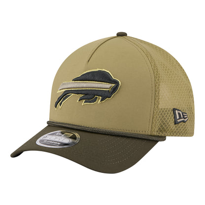 Bills New Era 2025 Salute to Service 9FORTY Adjustable Hat In Tan - Angled Left Side View