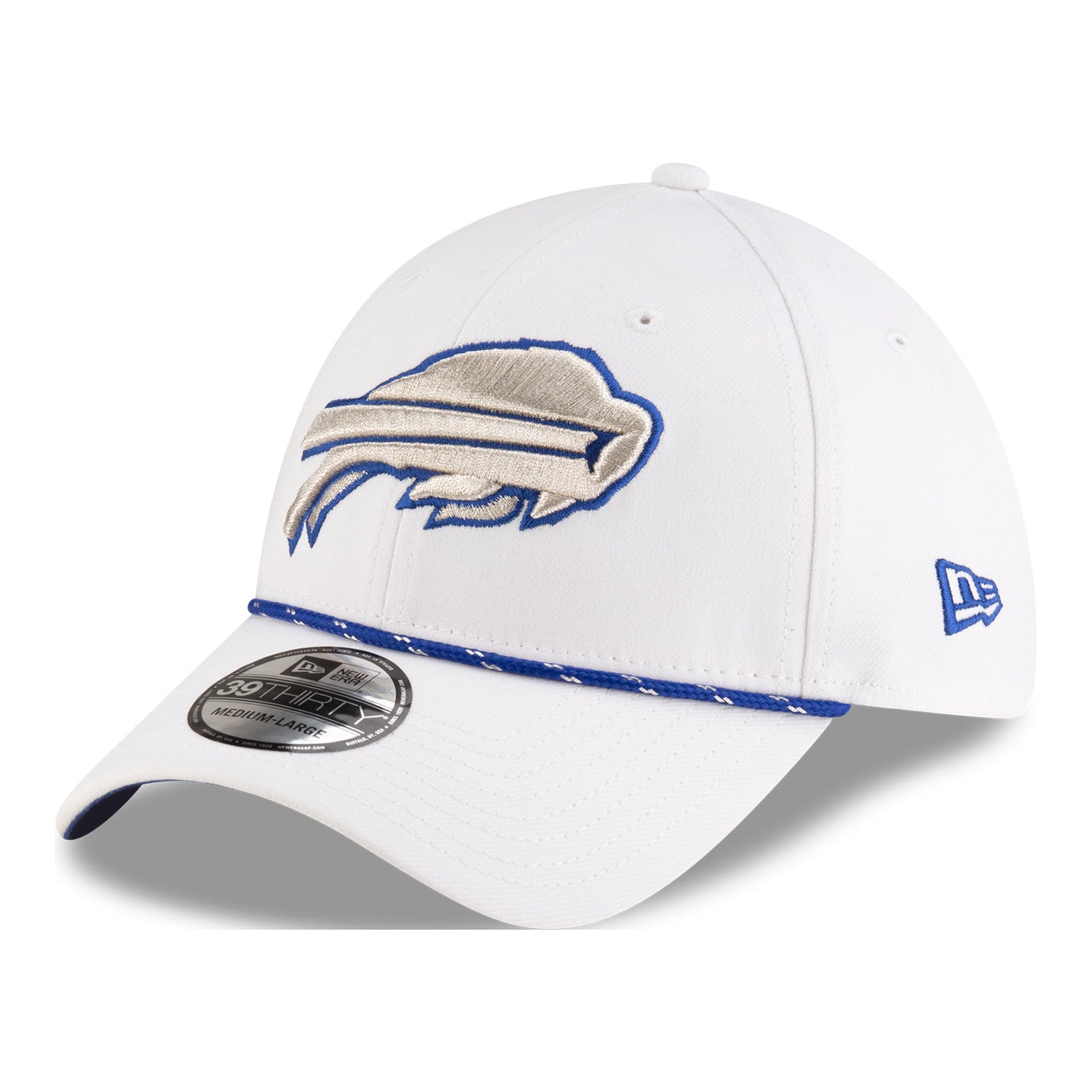 Buffalo Bills New Era 2025 Rivalry Series 39THIRTY Hat In White & Blue - Angled Left Side View