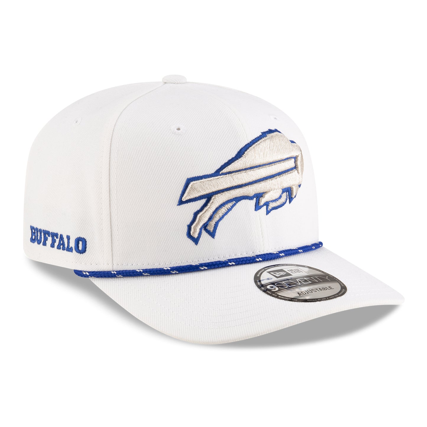 Buffalo Bills New Era 2025 Rivalry Series 9SEVENTY Hat In White & Blue - Angled Right Side View