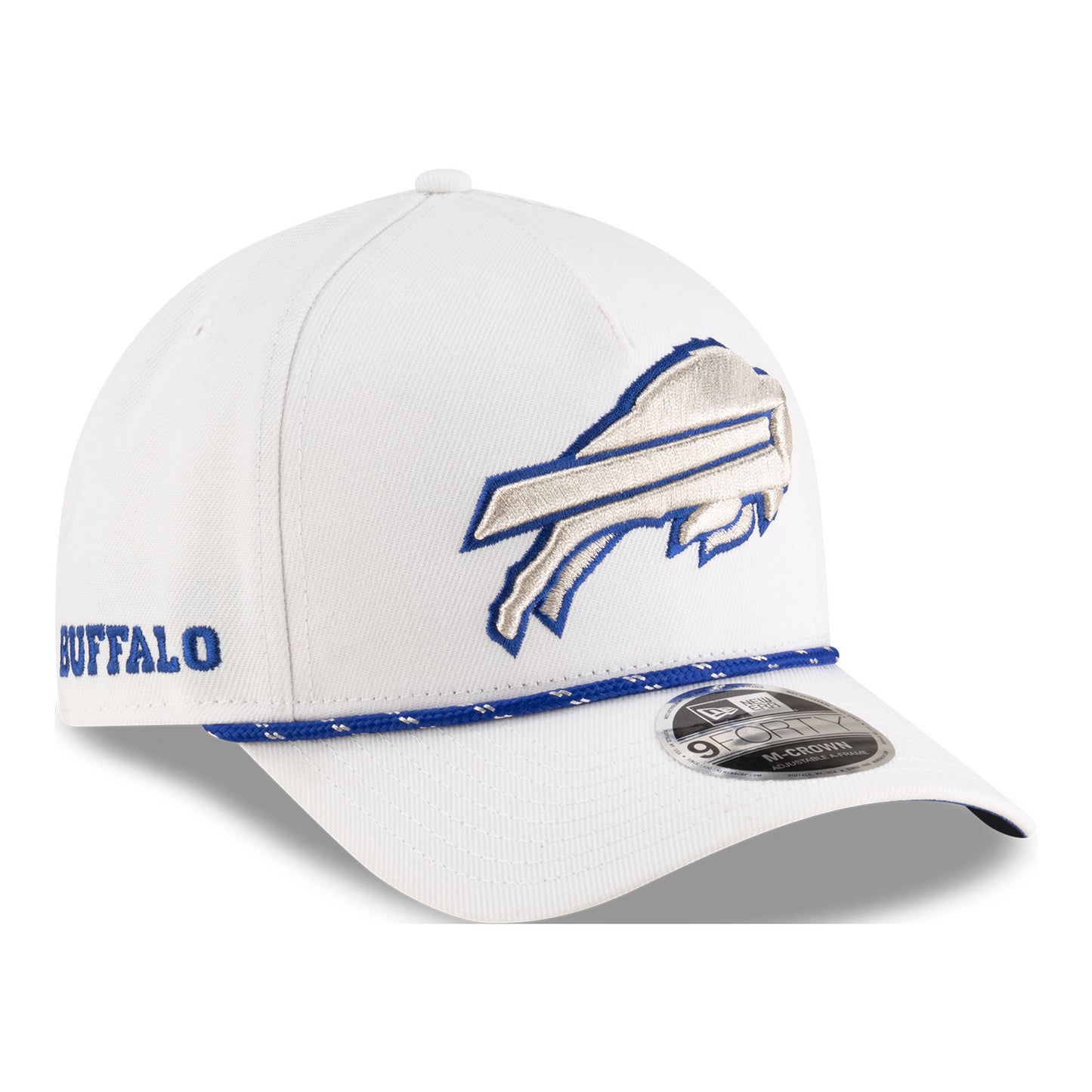 Buffalo Bills New Era 2025 Rivalry Series 9FORTY Hat In White & Blue - Angled Right Side View