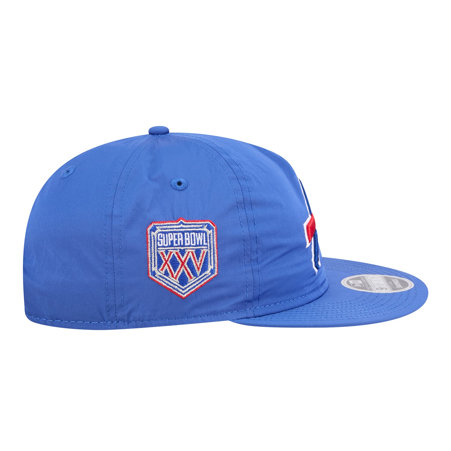 Buffalo Bills New Era 9FIFTY Nylon Primary Hat In Blue - Right View Featuring Super Bowl XXV Logo