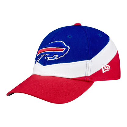 Buffalo Bills New Era 39THIRTY Primary Logo Hat In Red, White & Blue - Front Left View