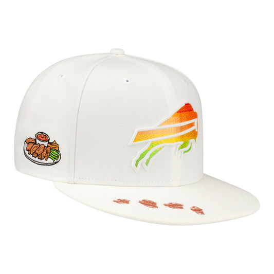 Buffalo Bills New Era 9FIFTY Ombre Buffalo Wings Hat In White - Front Right View