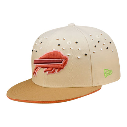 Buffalo Bills New Era 9FIFTY Beef On Weck Hat In Cream - Front Left View