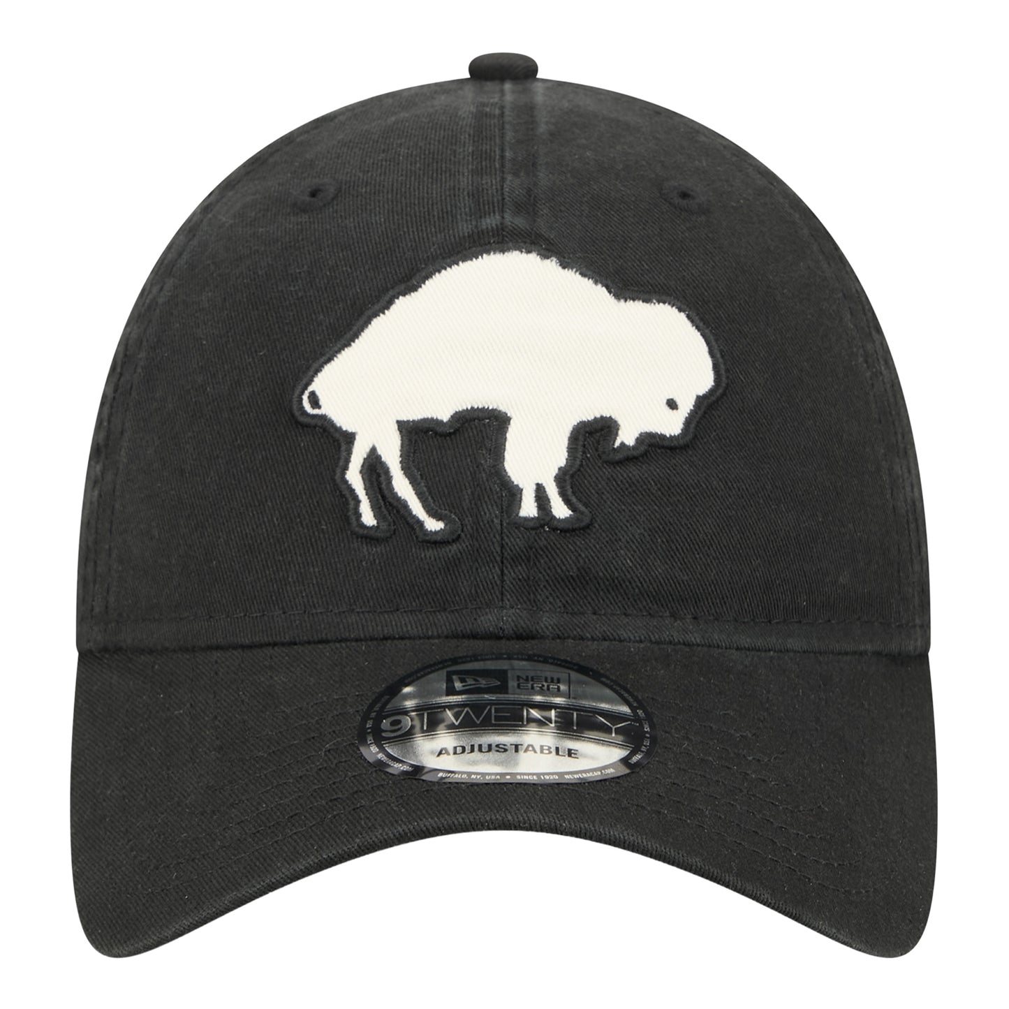 Buffalo Bills New Era 9TWENTY Stamp Classic Hat In Black & White - Front View