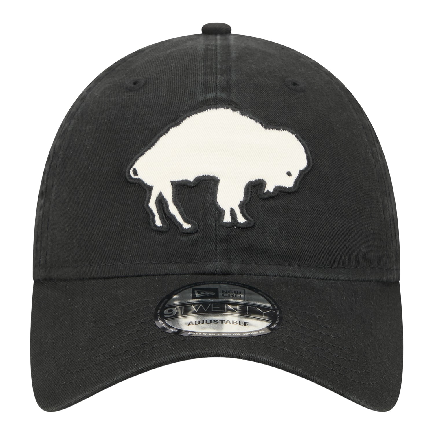 Buffalo Bills New Era 9TWENTY Stamp Classic Hat In Black & White - Front View