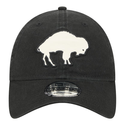 Buffalo Bills New Era 9TWENTY Stamp Classic Hat In Black & White - Front View