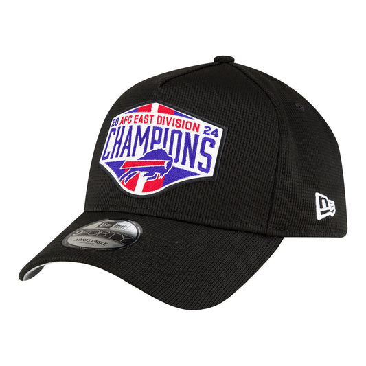 New Era Buffalo Bills 2024 AFC East Division Champions 9FORTY Adjustable Hat In Black - Angled Left Side View