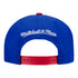 Mitchell & Ness Bills Classic Logo Adjustable Snapback Hat In Blue & Red - Back View