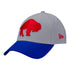 New Era Bills 9FORTY Throwback Core Classic Adjustable Hat In Grey - Front Left View