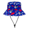 SE ALL OVER PRINT BUCKET IN BLUE, RED & WHITE - FRONT VIEW