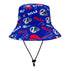 SE ALL OVER PRINT BUCKET IN BLUE, RED & WHITE - BACK VIEW