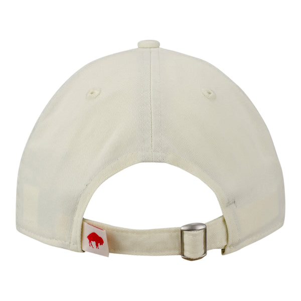 New Era Bills Shout Pennant 9TWENTY Adjustable Hat In White - Back View