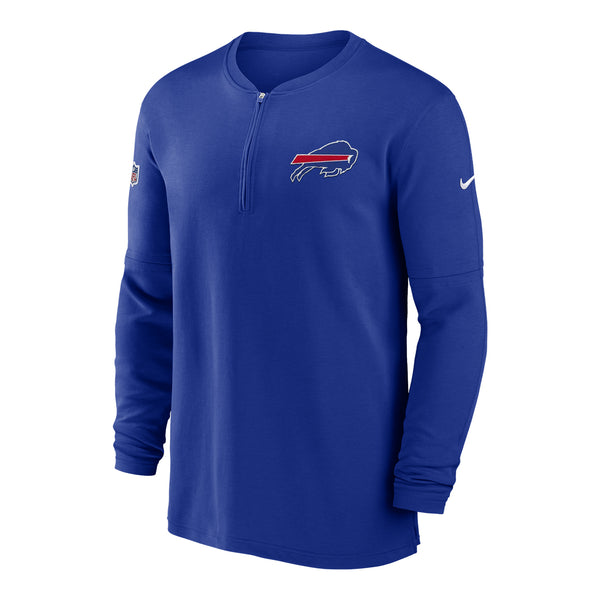 Nike Buffalo Bills Sideline Drifit 1/4 Zip Top Jacket In Blue - Front View