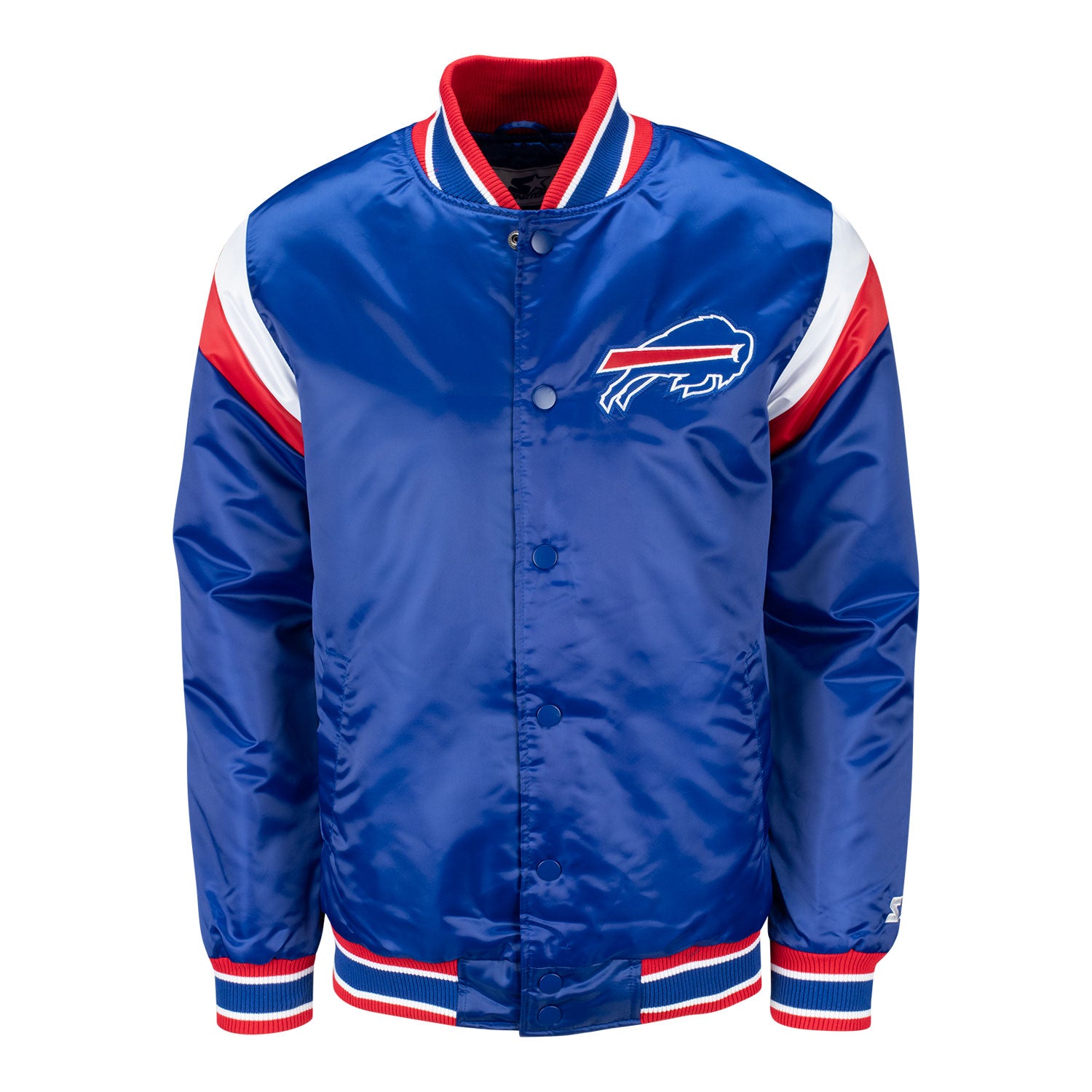 Starter Buffalo Bills Shut Out Varsity Jacket In Blue - Front View