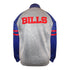Big & Tall Bills Team Wordmark Full Zip Jacket In Blue & Grey - Back View