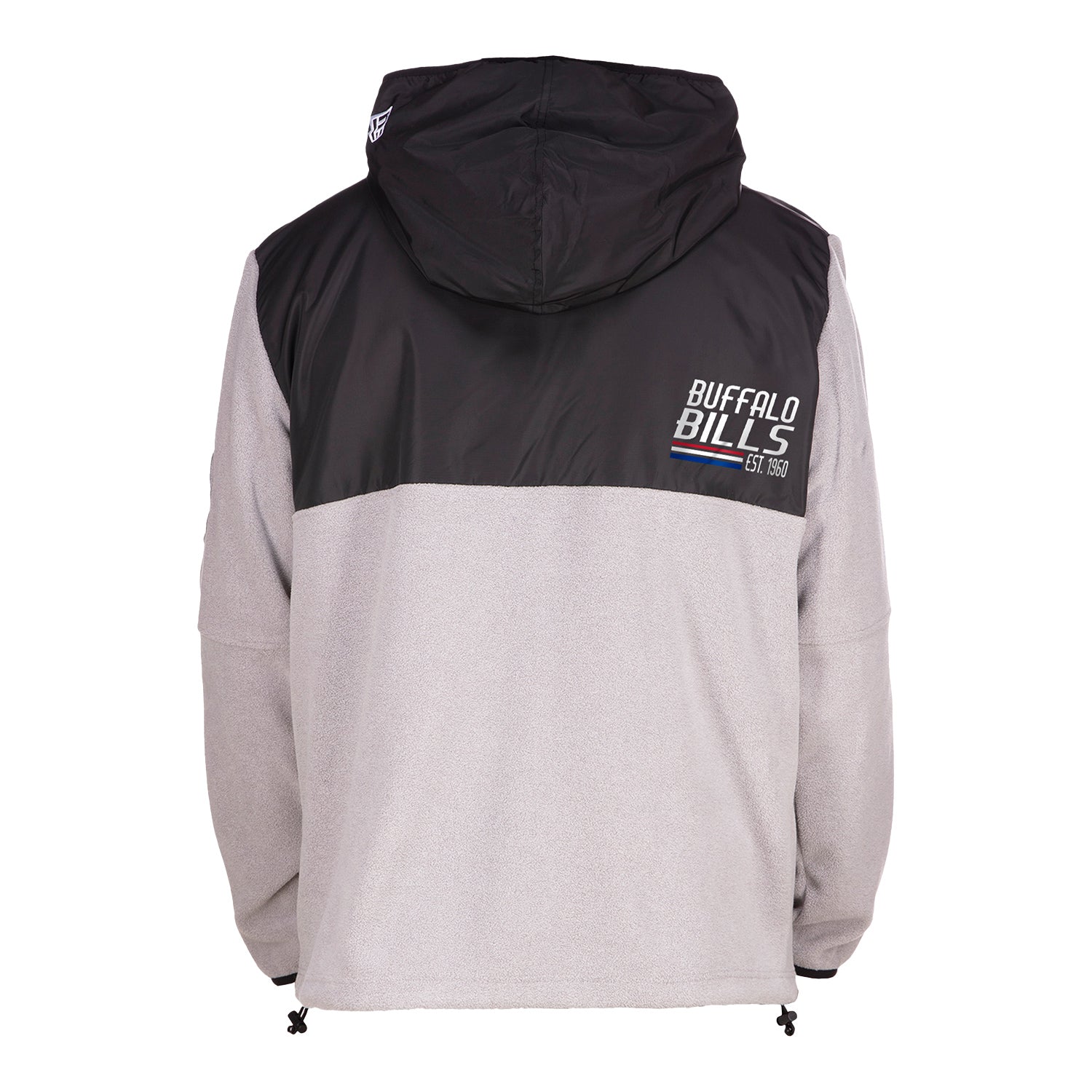 New Era Buffalo Bills Alpine 1/4 Zip Jacket In Grey - Back View