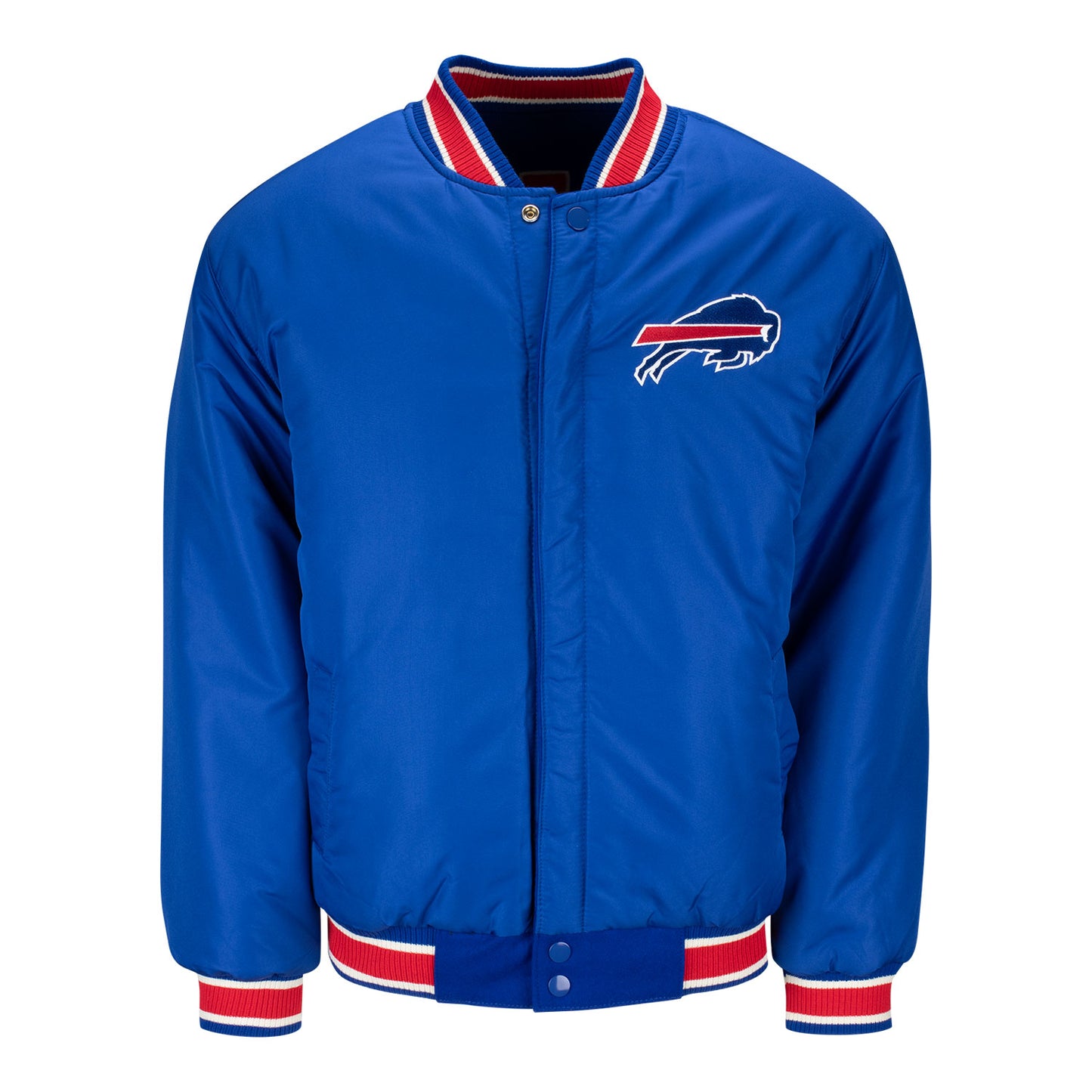 JH Design Buffalo Bills Helmet Reversible Button-Up Jacket In Blue - Reversed Front View