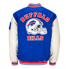 JH Design Buffalo Bills Helmet Reversible Button-Up Jacket In Blue - Back View