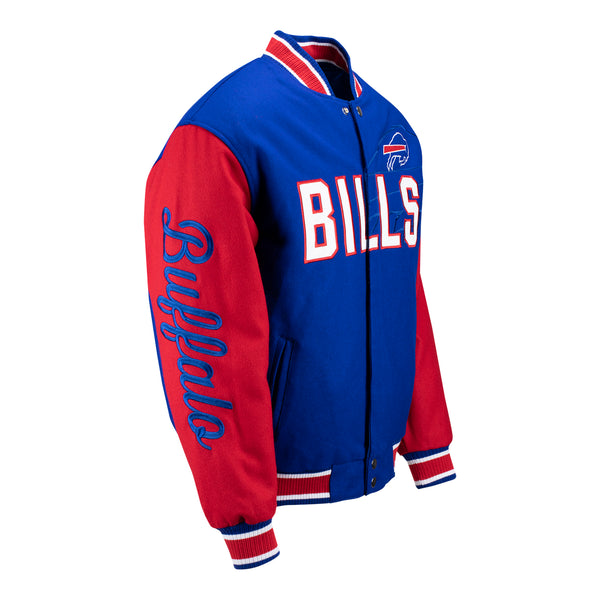 JH Design Buffalo Bills Sublimated Full-Zip Jacket In Blue & Red - Right Side View
