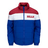 Mitchell & Ness Buffalo Bills Puffer Full-Zip Jacket In Blue, Red & White - Front View