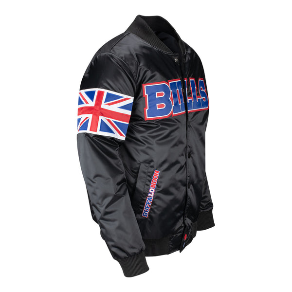 GIII Starter Bills London Mafia Exclusive Varsity Jacket In Black - Right Side View