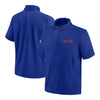 Bills Nike Sideline Lightweight Coach Short Sleeve Jacket In Blue - Front & Back View