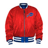New Era Alpha Industries Bills MA-1 Bomber Jacket In Red - Reversible Front View