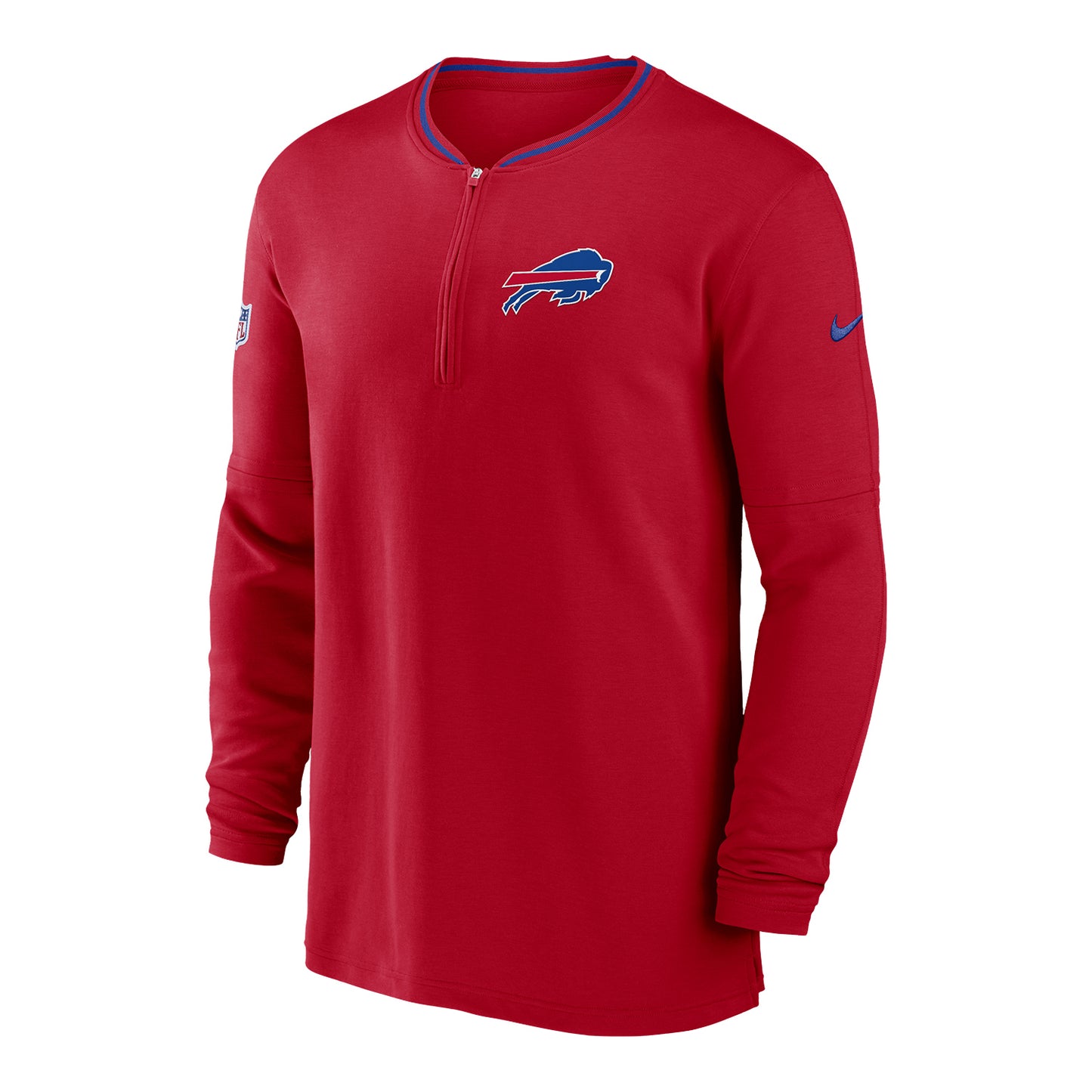 Buffalo Bills Nike Sideline Coaches Half Zip In Red - Front View