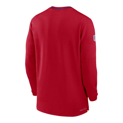 Buffalo Bills Nike Sideline Coaches Half Zip In Red - Back View