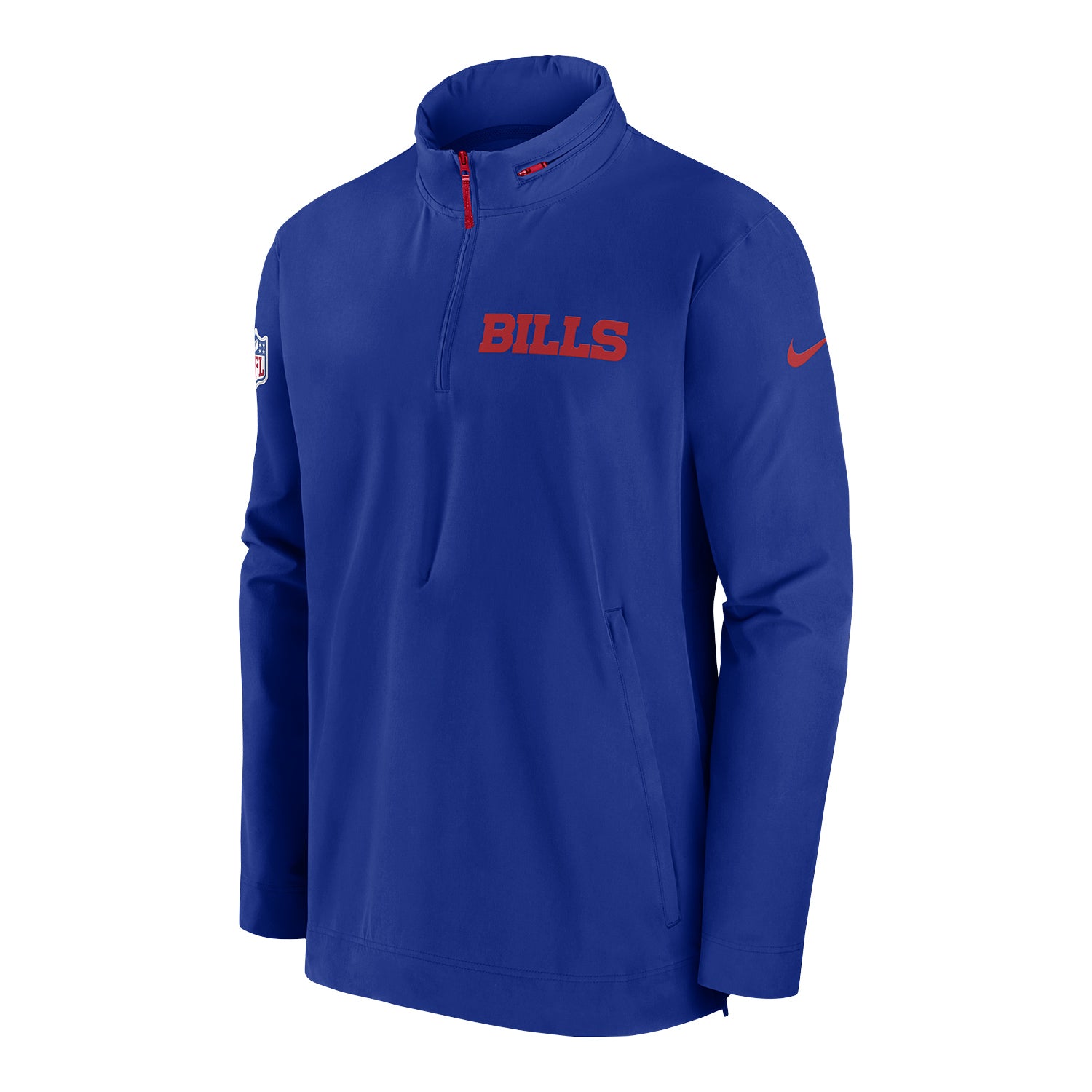 Buffalo Bills Nike Men's 1/2 Zip Jacket In Blue - Front View