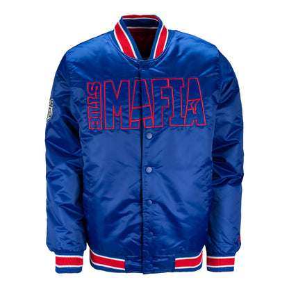 Starter Buffalo Bills Closer Reversible Satin Full-Zip Jacket In Blue - Front View