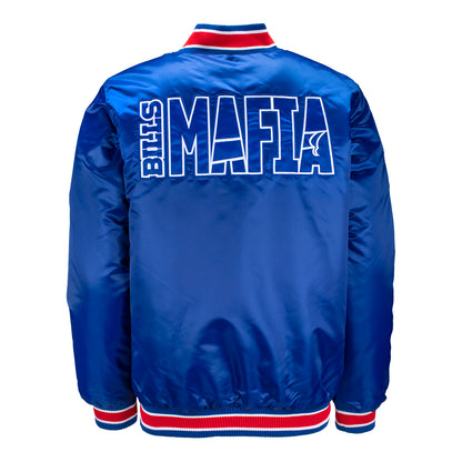 Starter Buffalo Bills Closer Reversible Satin Full-Zip Jacket In Blue - Back View